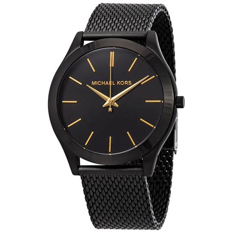 michael kors slim runway watch black